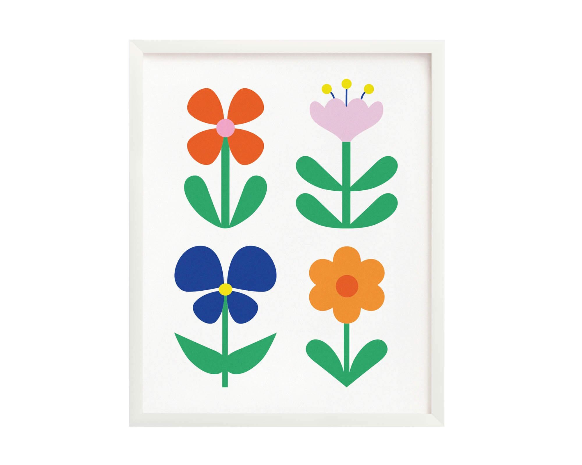 Gang of Fleurs No. 2 Art Print • Minimal Flowers Botanical Giclée Art Print • by @mydarlin_bk