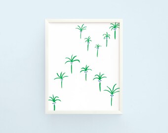 Floating Palm Tree Art Print, Hand Painted Gouache Illustration, Tropical Art Print, Housewarming Gift • by @mydarlin_bk