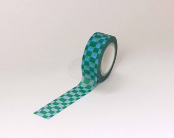 Chunky Checker 15mm Wavy Checkerboard Washi Tape • Colorful Geometric Pattern Decorative Tape • Gift Wrap Tape • by @mydarlin_bk