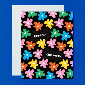 Fairy Tale Ending Colorful Flower Pattern Valentine's Day Card, Anniversary, Wedding, Love, or Friendship Card • by @mydarlin_bk