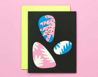 Easter Egg Cards • Easter Cards • Abstract Art Painted Egg Pebbles • Blank Card • by @mydarlin_bk