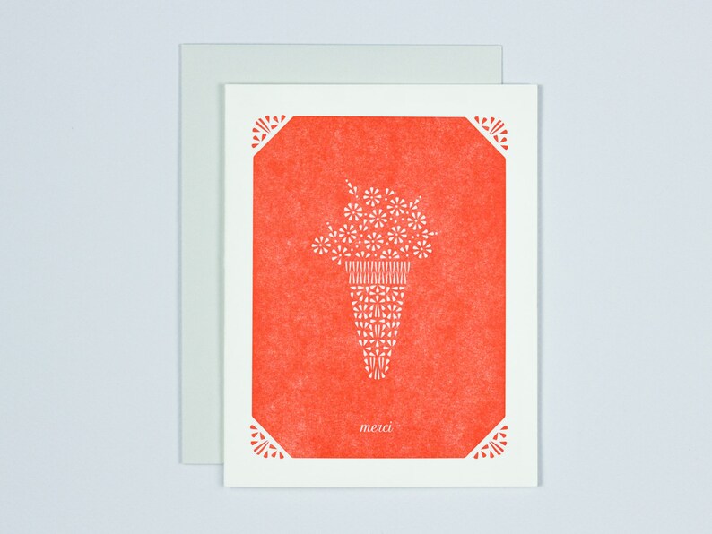 Carte de remerciement - Merci Cards - Carte de remerciement typographique - Cartes typographiques - Cartes imprimées en bloc image 1