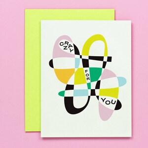 Loco por ti • Formas abstractas Tarjeta de amor, boda, día de San Valentín o aniversario • por @mydarlin_bk