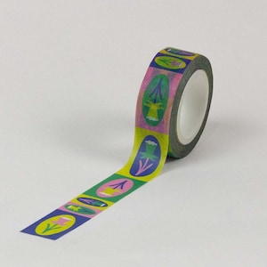 Daffodilia 15mm Floral Colorblock Daffodil Washi Tape • Cute Retro Flower Pattern Decorative Tape • Colorful Gift Wrap Tape by @mydarlin_bk