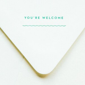 You're Welcome Notevelope - Dankeskarten - Sarkastische Karten - Letterpress Karten - Herz Karte Tukan - Bedruckte Umschläge