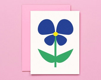 Flower Friend No. 2, Pansy Botanical Blank Art Card • by @mydarlin_bk