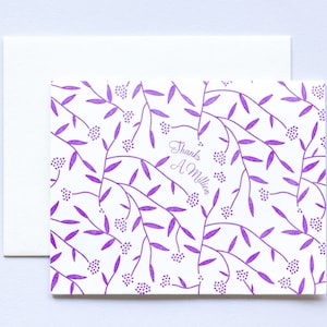 Floral Letterpress Hochzeit Dankeskarten, Brautparty Dankeskarten, Hochzeit Dankeskarten