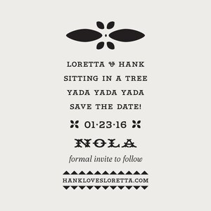 Save the Date Stamp - Custom Stamp - Personalized Rubber Stamp - Wedding Stamp - Whimsical Wood Type Wedding Invitation Stamp - Loretta No.1