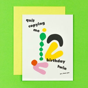 Tarjeta de cumpleaños para gemelos, tarjeta de cumpleaños divertida, tarjeta de cumpleaños compartida, cumpleaños doble, cumpleaños conjunto • por @mydarlin_bk