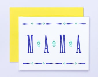 Typographic Mama Letterpress Mother's Day Card • Mom Birthday Card • Baby Shower Decor • Wood Type Collection • by @mydarlin_bk