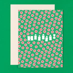 Hi Blooms • Retro Blumenmuster Karte • von @mydarlin_bk