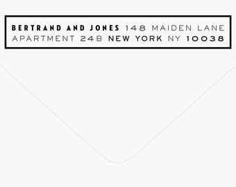 Return Address Stamp Modern - Custom Stamp Self Inking - Wedding Stamp -  Minimal - Housewarming Gift - Custom Rubber Stamp - Bertrand No. 1