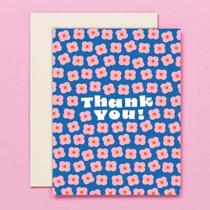 Thankful Blooms • Tarjeta de agradecimiento con estampado floral retro, juego de tarjetas de agradecimiento florales • por @mydarlin_bk