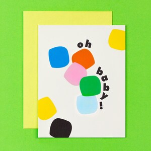 ¡Oh, cariño! Tarjeta de bloques de volteretas para bebé, tarjeta de baby shower de género neutro o tarjeta para recién nacido • por @mydarlin_bk