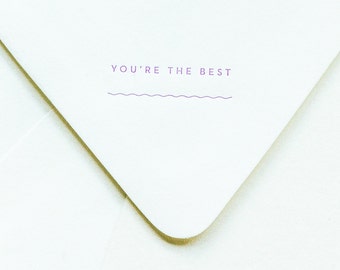 You're The Best - Thank You Notes - Thank You Cards - Encouragement - Letterpress Cards - Heart Card Toucan - Printed Envelopes - Notevelope