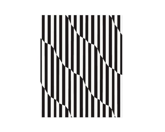 Stripped • Black and White Op Art Stripes Wall Art : Abstract
