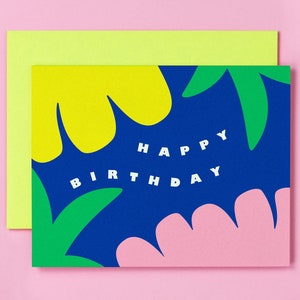 Tropical Birthday Card • Floral Happy Birthday Card • Tropical Greeting Card • by @mydarlin_bk