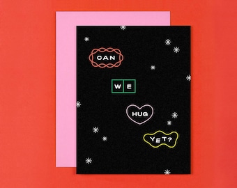 Peut-on se faire un câlin ? • Carte de maquillage géométrique abstraite amusante ou carte d'excuses • par @mydarlin_bk