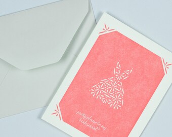 Carte Serez-vous ma demoiselle d'honneur - Carte de demoiselle d'honneur - Cartes typographiques pour mariage - Cartes imprimées en bloc • par @mydarlin_bk