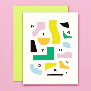 Abstracte verjaardagsstukken • Verjaardagskaart met minimale moderne abstracte vormen • van @mydarlin_bk