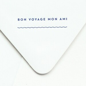 Funny Moving Card - Goodbye Card - Good Luck Card - Letterpress Card - Boot - Zeilboot - Gedrukte enveloppen - Bon Voyage Mon Ami Notevelope