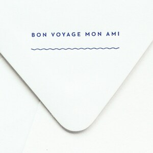 Funny Moving Card - Goodbye Card - Good Luck Card - Letterpress Card - Boat - Sail Boat - Printed Envelopes - Bon Voyage Mon Ami Notevelope