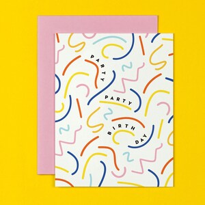 Party Party Birthday Card • Squiggles Pattern Birthday Card • Abstract Pattern Birthday Card • by @mydarlin_bk