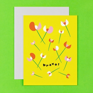 Bravo Card • Proud of You Card Bravo Flowers • Floral Congrats Card • Congratulations Card • by @mydarlin_bk