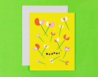 Bravo Card • Proud of You Card Bravo Flowers • Floral Congrats Card • Congratulations Card • by @mydarlin_bk