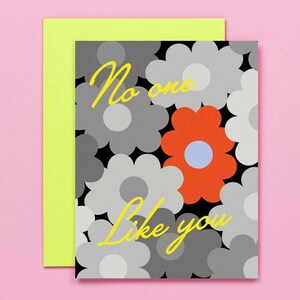 Nikt taki jak Ty • Czarno-białe kwiaty Miłość, rocznica lub karta z podziękowaniami • autorstwa @mydarlin_bk