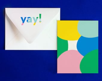 Yay Congrats Card, Yay Notevelope • Blank pattern card with printed envelope • Notevelopes: The Note is on the Envelope • by @mydarlin_bk