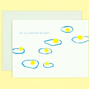 Good Luck Card Get Well Card Encouragement Card Funny Cards Egg Card Food Cards Sunny Side Up May All Your Days Be Sunny image 1