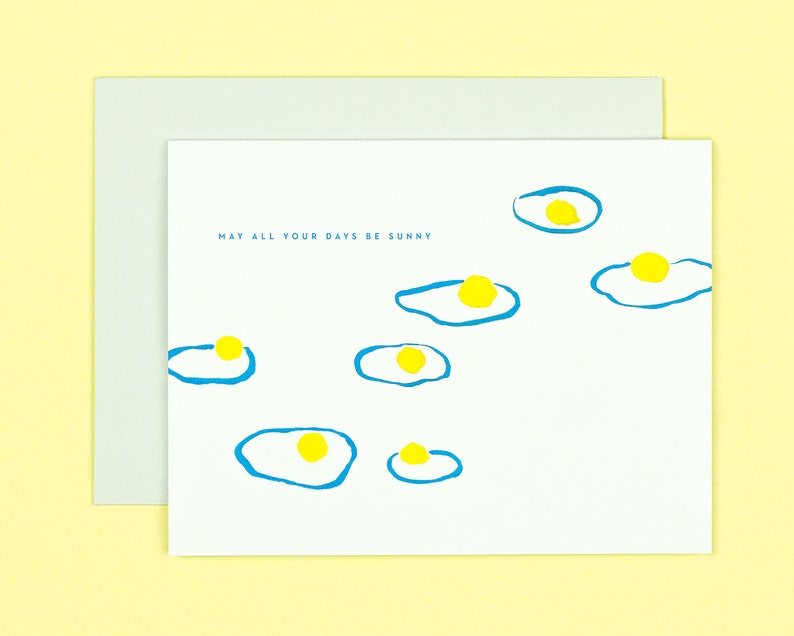 Good Luck Card Get Well Card Encouragement Card Funny Cards Egg Card Food Cards Sunny Side Up May All Your Days Be Sunny image 1