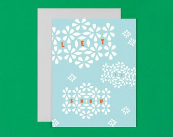 Carte de vœux ou jeu de cartes pour les fêtes de fin d'année • Carte de Noël Averses de neige ou lot de 8 cartes de vœux pour l'hiver • par @mydarlin_bk