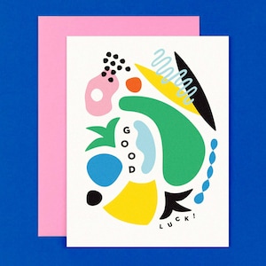 Formes de bonne chance • Formes abstraites colorées Carte de bonne chance, carte d'au revoir, carte de déménagement, carte de nouveau travail ou carte de remise des diplômes • par @mydarlin_bk