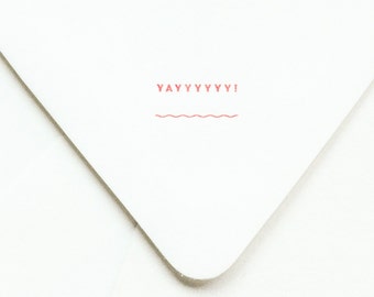 Yay Notevelope - Congratulations Card - Pregnancy Congratulations - Birthday Card - Engagement Card - Congrats Baby - Letterpress Cards