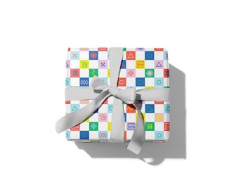 Get in Shape Gift Wrap • Abstract Shapes Wrapping Paper, Birthday Wrapping Paper, Holiday Wrapping Paper • by @mydarlin_bk