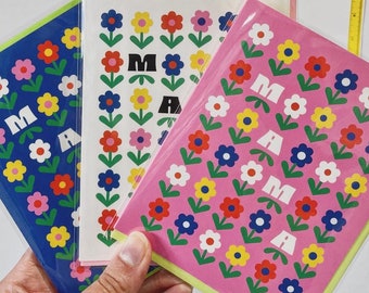 Mama Dance • Retro Flowers Midcentury Mother's Day Card • by @mydarlin_bk
