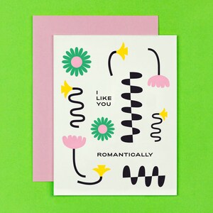 Me gustas Tarjeta de amor romántico, Tarjeta de aniversario o Tarjeta del día de San Valentín • Tarjeta de felicitación floral • por @mydarlin_bk