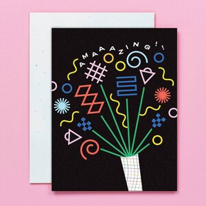 Carte de félicitations de formes de célébration • Carte de félicitations colorées géométriques abstraites, mariage, fiançailles ou remise des diplômes • par @mydarlin_bk image 2