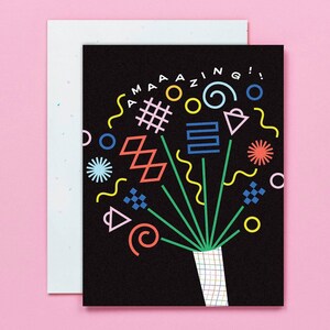 Celebration Shapes Congrats Card Abstract geometric colorful congratulations, wedding, engagement, or graduation card by mydarlin_bk image 2