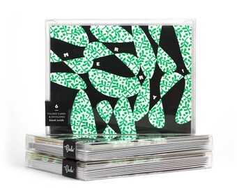 Merry Abstract Mistletoe Pattern Abstract Holiday Card Boxed Set • by @mydarlin_bk