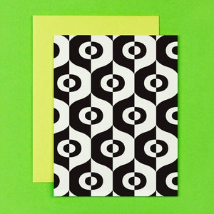 Edie Black and White Op Art Mod Blanko-Karten mit Umschlägen • von @mydarlin_bk