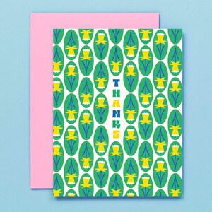 Rayures jonquilles • Carte de remerciement ou jeu de cartes de remerciement à motif floral • par @mydarlin_bk