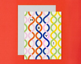 Carte de voeux géométrique Hey Rainbow Spirales Salut ou bonjour • par @mydarlin_bk