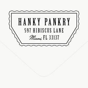 Return Address Stamp Modern - Custom Stamp Self Inking - Tropical Stamp - Wedding Stamp - Beach Wedding Invitation - Rubber Stamp Olive No.3