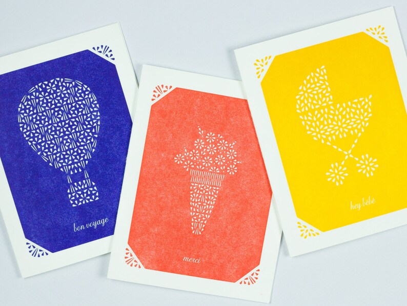 Carte de remerciement - Merci Cards - Carte de remerciement typographique - Cartes typographiques - Cartes imprimées en bloc image 3