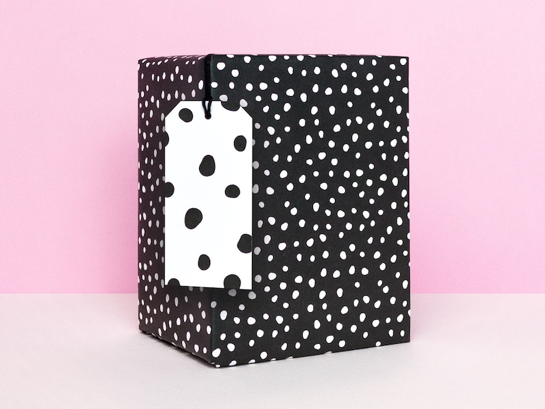 Birthday Party Wrapping Paper Polka Dot Gift Wrapping Paper Sheets Black and White Spotted Modern Wrapping Paper