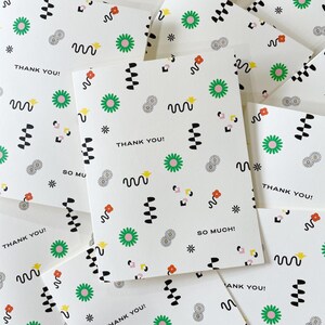 Carte de remerciements • Formes abstraites et motif floral Cartes de remerciement ou jeu de cartes de remerciement • par @mydarlin_bk image 2