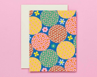 Floral Pattern Card: Retro Flower Garden Design